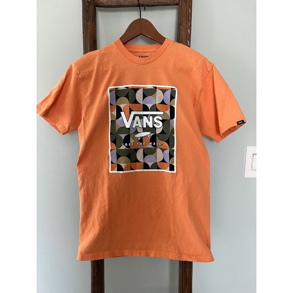 Vans Classic Fit Graphic T-Shirt Skateboard Logo Orange Tee Medium - Picture 1 of 2